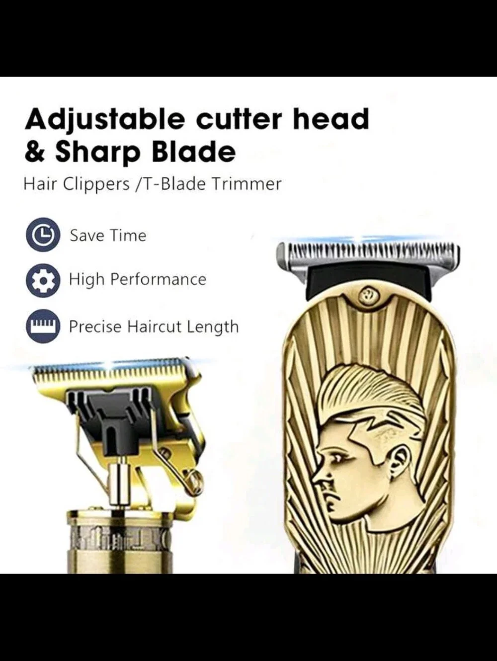 Gold Professional Men's Hair Clipper & Trimmer Set - Cordless